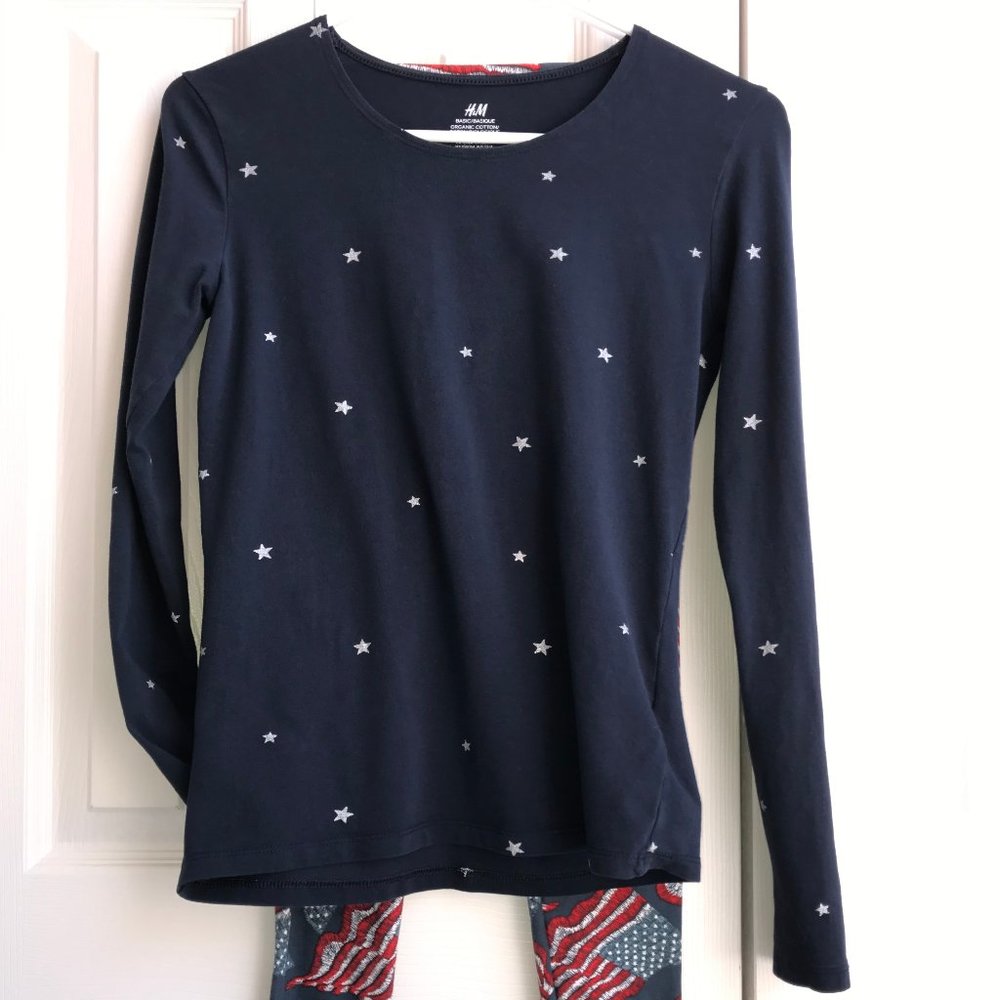 H&M Organic Cotton Long Sleeve Shirt Size 12-14